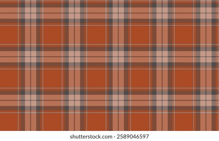 Seamless plaid, orange, gray, cream, suitable for designing fashion clothes, both skirts and pants. The color balance gives a luxurious and comfortable feeling.