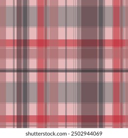Patrón de cuadros sin fisuras con Elementos abstractos de fondo de tartán en rosa y gris