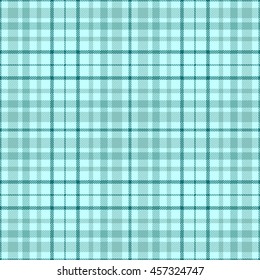 Seamless plaid pattern in aquamarine green & teal on pale turquoise green. 