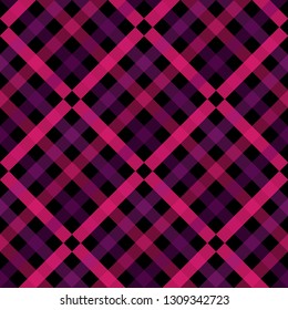 Seamless plaid pattern background on black. illustration eps10