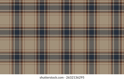 Seamless plaid pattern, beige, blue, brown, gives a simple and stylish look, suitable for designing clothes, skirts and pants, adding charm to every design.