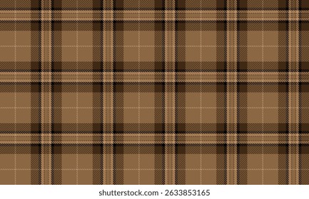 Seamless plaid pattern, beige, brown, black, classic and warm look, suitable for designing clothes such as skirts, pants and casual wear, vector illustration.