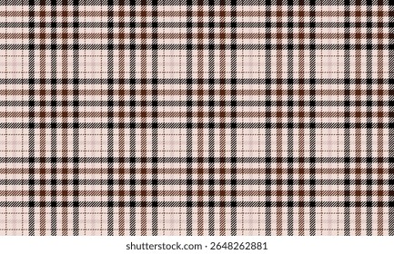 Seamless plaid pattern, beige, brown, black, classic design, suitable for fashion, clothing, skirts, pants, textiles and home decoration. Multipurpose, vector illustration.