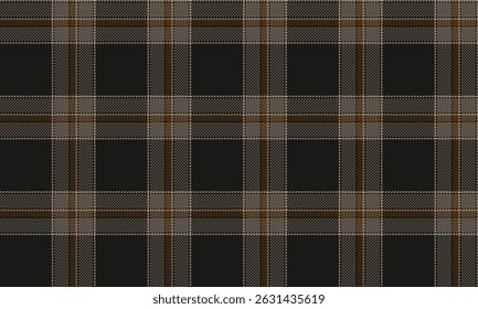 Padrão de xadrez sem costura, preto, marrom, vermelho, quente e elegante, adequado para projetar roupas, saias e calças, complementando perfeitamente os olhares formais e clássicos, ilustração vetorial.