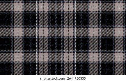 Seamless plaid pattern, black, cream, blue, white, modern and elegant design, suitable for textiles, clothing, skirts, pants, aprons and various design styles.