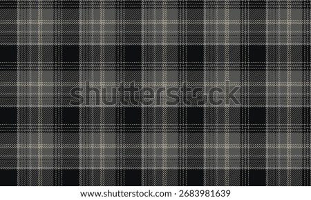 Seamless plaid pattern, black, gray, beige, for textiles, clothing, skirts, pants, adding dimension to fashion, classic and stylish.