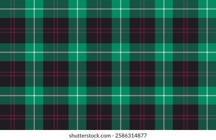 Seamless plaid pattern, black, green, white, red, used for designing clothes, skirts, pants, is a beautiful and modern pattern, suitable for all occasions.