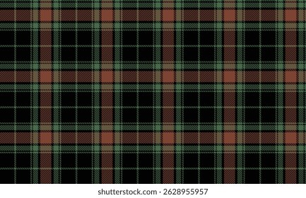 Seamless plaid pattern, black, green, orange for textile and clothing design, skirt, pants, add a striking style and reflect the vibrancy in every design, vector illustration.