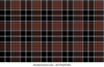 Seamless plaid pattern, black, red, white, for designing clothes, skirts, everyday items, vector illustration.