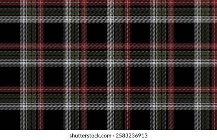 Seamless plaid pattern, black, red, green, gray for designing clothes, skirts and pants, giving a luxurious, simple and modern feel, ready for any occasion.