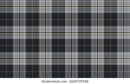 Seamless plaid pattern, black, white, brown, classic and stylish, suitable for designing clothes, skirts, pants, giving a unique and elegant look, vector illustration.
