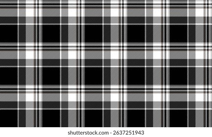 Seamless plaid pattern, black, white, gray, gives a luxurious, modern feel for textiles and clothing, skirts, pants, blankets, aprons, creating a distinctive and classic style.