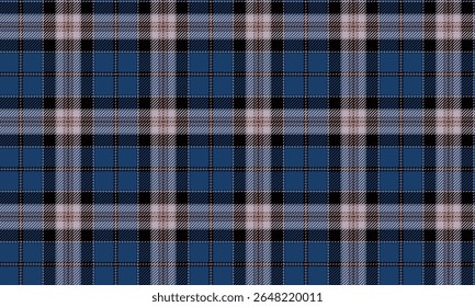 Seamless plaid pattern, blue, black, white and pink lines, classic style, suitable for designing clothes, skirts, pants, textiles and various fashion designs.