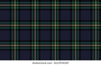 Seamless plaid pattern, blue, green, beige, black, gives a luxurious and modern feel, suitable for designing unique clothes, skirts and pants, vector illustration.