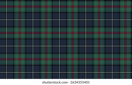 Seamless plaid pattern, blue, green, red, white, black for textiles and clothing design such as skirts, pants or aprons, adding a distinctive and unique look to every style.