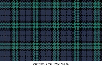 Seamless plaid pattern, blue, green, black, classic style, suitable for designing clothes, skirts, pants, dresses, shirts and fashion textiles, vector illustration.