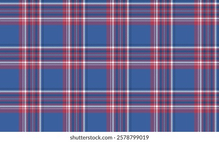 Seamless plaid pattern, blue, pink, white, suitable for designing clothes, skirts, pants, modern style, giving a bright and lively feeling, vector illustration.