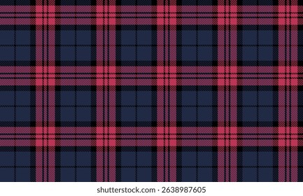 Seamless plaid pattern, blue, pink, black, a perfect combination of classic and modern, suitable for designing clothes, skirts and pants, adding a striking style.