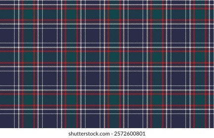 Seamless plaid pattern, blue, red, white, for designing clothes, skirts, tablecloths, blankets, vector illustration.