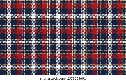 Seamless plaid pattern, blue, red, white, classic and modern feel, suitable for designing clothes, skirts, pants, vector illustration.