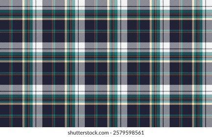 Seamless plaid pattern, blue, white, green, yellow, modern design for clothes such as shirts, skirts, pants, adding color and style to your outfit, vector illustration.