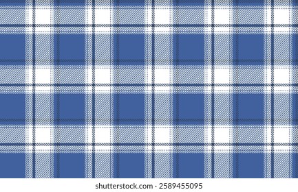 Seamless plaid pattern, blue, white, suitable for designing clothes such as skirts and pants, looks stylish and clean, making it suitable for many occasions.