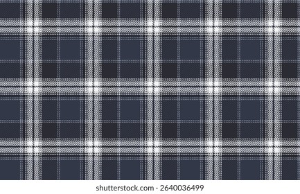 Seamless plaid pattern, blue, white, black, gives a luxurious and modern feel. Suitable for designing clothes, skirts, pants, blankets, adding a distinctive and unique style.