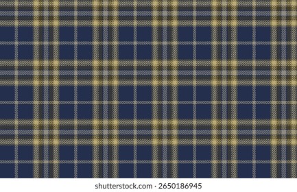Seamless plaid pattern, blue, yellow, grey, classic style, suitable for fashion, clothing, scarves, shirts, backgrounds, textiles, prints, vector illustration.