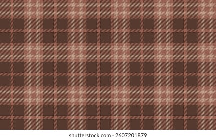 Seamless plaid pattern, brown, beige, orange tones, designed with classic patterns, suitable for clothing design such as skirts and pants, adding prominence and warmth.