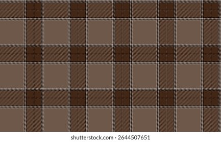 Seamless plaid pattern, brown, beige and black, classic feel, suitable for fashion design, clothing, skirts, textiles and graphic backgrounds, vector illustration.