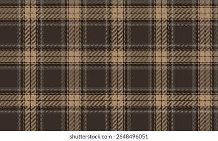 Seamless plaid pattern, brown, beige tones for textiles and clothing design, skirts, pants, casual wear, blankets, classic and contemporary styles.