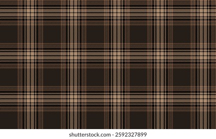 Seamless plaid pattern, brown, cream, suitable for designing clothes such as skirts and pants to add a chic and striking look to your outfit, vector illustration.