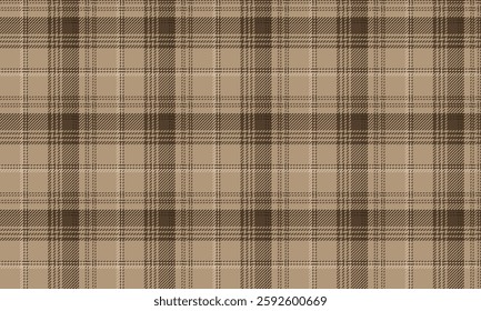 Seamless plaid pattern, brown, cream, for designing clothes, skirts and pants, gives a classic and natural feel, vector illustration.