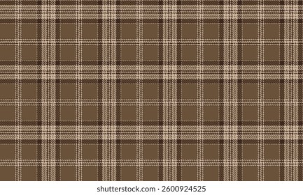Seamless plaid pattern, brown, cream, suitable for designing clothes such as skirts and pants, adding a classic and elegant touch to any design, vector illustration.