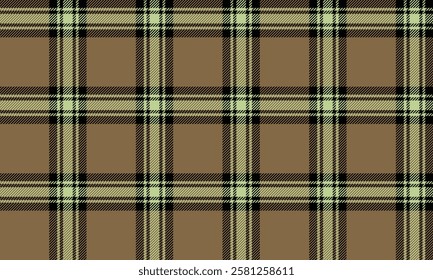 Seamless plaid pattern, brown, green, black, suitable for designing clothes, skirts and pants with modern patterns, giving a classic and modern feel at the same time.