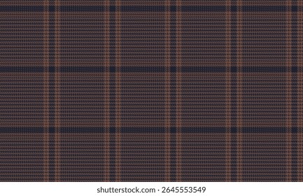 Seamless plaid pattern, brown, navy, contemporary design, warm and elegant look, suitable for fashion clothing, skirts and pants design, vector illustration.