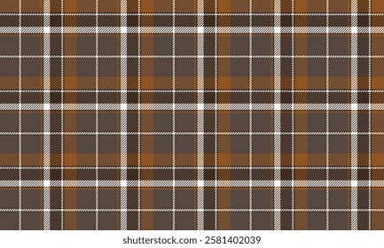 Seamless plaid pattern, brown, orange, and white, for designing clothes, skirts, and pants, with good compatibility for creating unique fashion clothes.