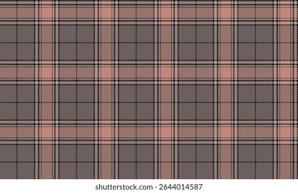 Seamless plaid pattern, brown, pink, black, modern design for textile, clothing design, skirt or pants, add a warm and stylish look, vector illustration.