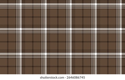 Seamless plaid pattern, brown, white, warm, classic feel, suitable for designing clothes, skirts, pants, aprons and other textiles, vector illustration.