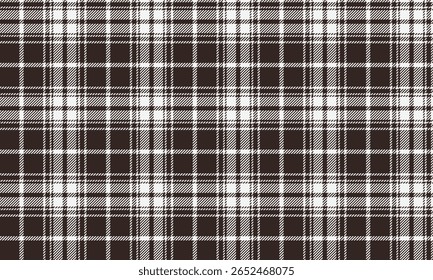 Seamless plaid pattern, brown, white, giving a warm, simple feeling, suitable for designing clothes, skirts, shirts and pants in a modern classic style.