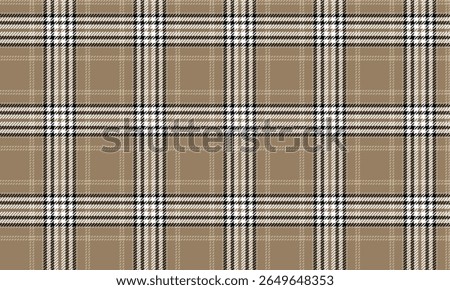 Seamless plaid pattern, brown, white, black, gives a classic look, suitable for textile design, clothing, skirts, pants of all styles, adding an elegant personality to the wearer.