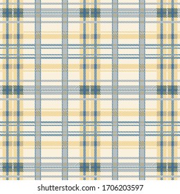 Seamless Plaid Pattern.
Classic Tartan with Blue and Yellow Theme. Vector Illustration. Global Colors saved with Pattern Swatches.
