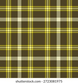 nahtlos kariertes Muster. Klassisches, gelb-braunes, plattiertes, nahtloses Muster, inspiriert von traditionellen Stofftexturen für die Textil- und Hintergrundnutzung.