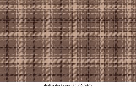 Seamless plaid pattern, cream, brown, suitable for designing clothes such as skirts and pants, giving a classic and distinctive feel, vector illustration.