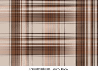 Seamless plaid pattern, cream, brown, warm, classic feel, suitable for designing clothes, skirts and pants, timeless beauty, vector illustration.