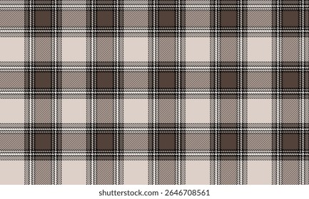 Seamless plaid pattern, cream, brown, white, classic warm tones, suitable for textiles, clothing, skirts, pants, aprons and other design, vector illustration.