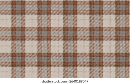 Seamless plaid pattern, cream, orange, gray, warm and classic feeling, suitable for designing clothes, skirts and pants, adding simple but stylish charm to your fashion.