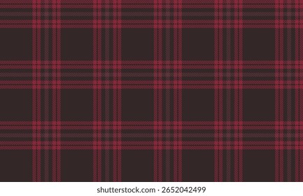 Seamless plaid pattern, dark brown, red tones for textiles, fashion, clothes, skirts and pants in contemporary or vintage style, vector illustration.
