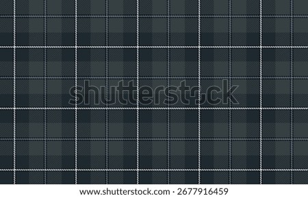 Seamless plaid pattern, dark green, blue, white, for clothing, skirts, pants, simple, cool and unique style, vector illustration.