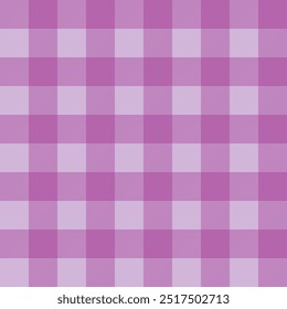 Seamless plaid pattern with dark purple, purple, and pink colors, accented with lines. The design consists of intersecting squares of stripes in pink tone, creating a classic tartan look.	